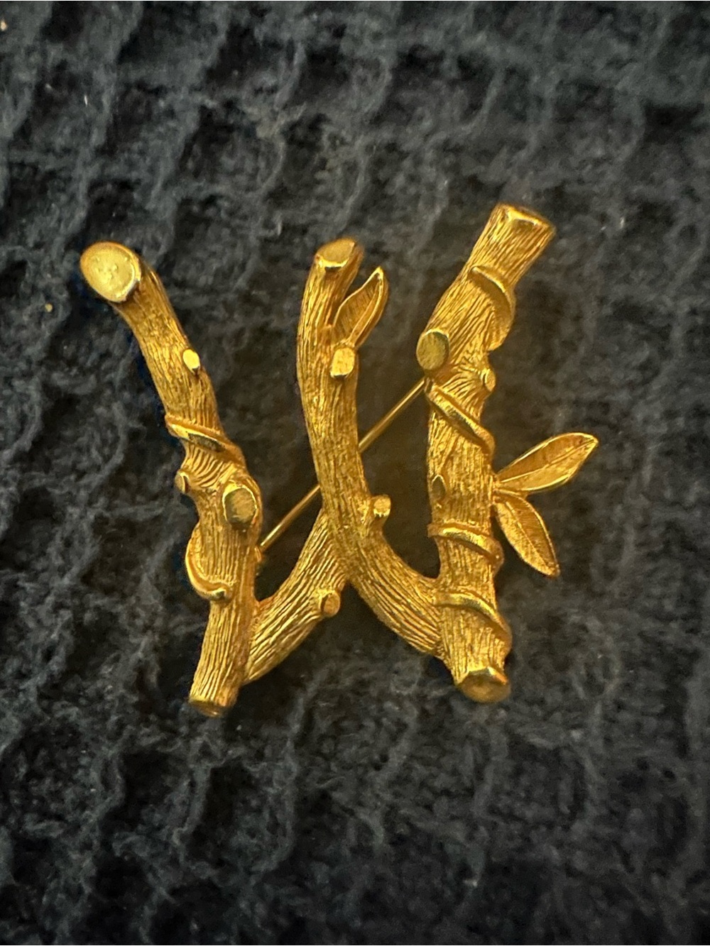 Sarah Coventry Gold Tone Branch & Leaf Brooch